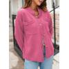 imageDokotoo Cardigan Sweaters for Women Casual Open Front Long Sleeve Button Down Knit Outwear Stand Collar Fall Fashion 2024Hot Pink