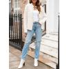 imageDokotoo Cardigan Sweaters for Women Casual Open Front Long Sleeve Button Down Knit Outwear Stand Collar Fall Fashion 2024White