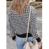 imageDokotoo Cardigan Sweaters for Women V Neck Button Down Long Sleeve Plaid Knit Cardigans Sweater TopsBlack