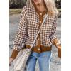 imageDokotoo Cardigan Sweaters for Women V Neck Button Down Long Sleeve Plaid Knit Cardigans Sweater TopsBrown