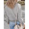 imageDokotoo Cardigan Sweaters for Women V Neck Button Down Long Sleeve Plaid Knit Cardigans Sweater TopsGray