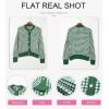 imageDokotoo Cardigan Sweaters for Women V Neck Button Down Long Sleeve Plaid Knit Cardigans Sweater TopsGreen