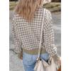 imageDokotoo Cardigan Sweaters for Women V Neck Button Down Long Sleeve Plaid Knit Cardigans Sweater TopsKhaki
