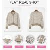 imageDokotoo Cardigan Sweaters for Women V Neck Button Down Long Sleeve Plaid Knit Cardigans Sweater TopsKhaki