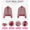 imageDokotoo Cardigan Sweaters for Women V Neck Button Down Long Sleeve Plaid Knit Cardigans Sweater TopsRed