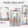 imageDokotoo Casual V Neck Button Down Shirts for Women Solid Short Sleeve Blouse Tops1 White