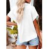 imageDokotoo Casual V Neck Button Down Shirts for Women Solid Short Sleeve Blouse Tops1 White