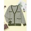 imageDokotoo Fall Clothes for Women 2024 Oversized Knit Womens Cardigans Classy Color Block Open Front Button Down Green XX Large
