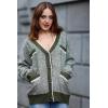 imageDokotoo Fall Clothes for Women 2024 Oversized Knit Womens Cardigans Classy Color Block Open Front Button Down Green XX Large