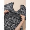 imageDokotoo Fall Dresses for Women 2025 Boho Floral Smocked Empire Waist Square Neck Long Sleeve Button Beach Maxi Dress SundressBlack 10220