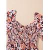 imageDokotoo Fall Dresses for Women 2025 Boho Floral Smocked Empire Waist Square Neck Long Sleeve Button Beach Maxi Dress SundressBlack