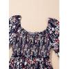 imageDokotoo Fall Dresses for Women 2025 Boho Floral Smocked Empire Waist Square Neck Long Sleeve Button Beach Maxi Dress SundressBlue 10520