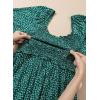 imageDokotoo Fall Dresses for Women 2025 Boho Floral Smocked Empire Waist Square Neck Long Sleeve Button Beach Maxi Dress SundressGreen