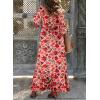 imageDokotoo Fall Dresses for Women 2025 Boho Floral Smocked Empire Waist Square Neck Long Sleeve Button Beach Maxi Dress SundressPink