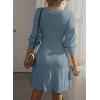 imageDokotoo Fall Dresses for Women 2025 Trendy V Neck Knit A Line Long Sleeve Dress Sweater DressAshleigh Blue