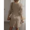 imageDokotoo Fall Dresses for Women 2025 Trendy V Neck Knit A Line Long Sleeve Dress Sweater DressSimply Taupe