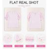imageDokotoo Floral Print Blouses for Women Crewneck Smocked Puff Sleeve Shirts Casual Babydoll Tops1 Pink