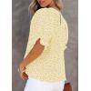 imageDokotoo Floral Print Blouses for Women Crewneck Smocked Puff Sleeve Shirts Casual Babydoll Tops1 Yellow