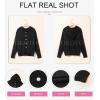imageDokotoo Oversized Sweaters for Women Casual Solid Long Sleeve Button Down Chunky Knit Hooded Cardigan Sweaters CoatBlack