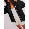 imageDokotoo Oversized Sweaters for Women Casual Solid Long Sleeve Button Down Chunky Knit Hooded Cardigan Sweaters CoatBlack