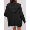 imageDokotoo Oversized Sweaters for Women Casual Solid Long Sleeve Button Down Chunky Knit Hooded Cardigan Sweaters CoatBlack