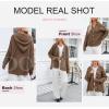 imageDokotoo Oversized Sweaters for Women Casual Solid Long Sleeve Button Down Chunky Knit Hooded Cardigan Sweaters CoatCoffee