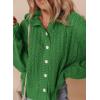 imageDokotoo Oversized Sweaters for Women Casual Solid Long Sleeve Button Down Chunky Knit Hooded Cardigan Sweaters CoatDark Green