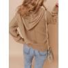 imageDokotoo Oversized Sweaters for Women Casual Solid Long Sleeve Button Down Chunky Knit Hooded Cardigan Sweaters CoatKhaki
