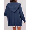 imageDokotoo Oversized Sweaters for Women Casual Solid Long Sleeve Button Down Chunky Knit Hooded Cardigan Sweaters CoatNavy Blue