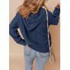 imageDokotoo Oversized Sweaters for Women Casual Solid Long Sleeve Button Down Chunky Knit Hooded Cardigan Sweaters CoatNavy Blue