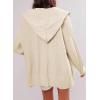 imageDokotoo Oversized Sweaters for Women Casual Solid Long Sleeve Button Down Chunky Knit Hooded Cardigan Sweaters CoatWhite