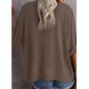 imageDokotoo Summer Shirts 2025 Womens Solid T Shirts for Women Loose Oversized Tops Basic TeeZ Dark Brown