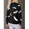 imageDokotoo Sweaters for Women Casual Crewneck Long Sleeve Floral Print Cable Knit Pullover Sweater TopsY Black1