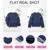 imageDokotoo Sweaters for Women Fashion Solid Crewneck Loose Fit Long Sleeve Contrast Cable Knit Pullover Sweater Jumper TopsBlue