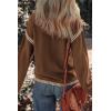 imageDokotoo Sweaters for Women Fashion Solid Crewneck Loose Fit Long Sleeve Contrast Cable Knit Pullover Sweater Jumper TopsCoffee