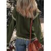 imageDokotoo Sweaters for Women Fashion Solid Crewneck Loose Fit Long Sleeve Contrast Cable Knit Pullover Sweater Jumper TopsGreen