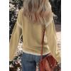 imageDokotoo Sweaters for Women Fashion Solid Crewneck Loose Fit Long Sleeve Contrast Cable Knit Pullover Sweater Jumper TopsKhaki