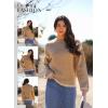 imageDokotoo Sweaters for Women Fashion Solid Crewneck Loose Fit Long Sleeve Contrast Cable Knit Pullover Sweater Jumper TopsKhaki