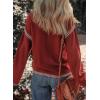 imageDokotoo Sweaters for Women Fashion Solid Crewneck Loose Fit Long Sleeve Contrast Cable Knit Pullover Sweater Jumper TopsRed