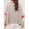 imageDokotoo Tops for Women Striped 2025 Fashion T Shirts for Women Color Block Crewneck Design Loose Basic TeeBrown Strip 9