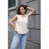 imageDokotoo VNeck Lapel Collar Cable Knit Vest Top for Women  Spring Outfits 2025Beige