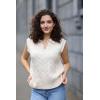 imageDokotoo VNeck Lapel Collar Cable Knit Vest Top for Women  Spring Outfits 2025Beige
