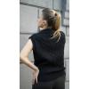 imageDokotoo VNeck Lapel Collar Cable Knit Vest Top for Women  Spring Outfits 2025Black
