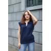 imageDokotoo VNeck Lapel Collar Cable Knit Vest Top for Women  Spring Outfits 2025Blue