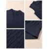 imageDokotoo VNeck Lapel Collar Cable Knit Vest Top for Women  Spring Outfits 2025Blue