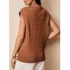 imageDokotoo VNeck Lapel Collar Cable Knit Vest Top for Women  Spring Outfits 2025Brown
