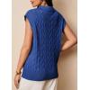 imageDokotoo VNeck Lapel Collar Cable Knit Vest Top for Women  Spring Outfits 2025Dark Blue