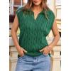 imageDokotoo VNeck Lapel Collar Cable Knit Vest Top for Women  Spring Outfits 2025Green