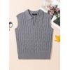 imageDokotoo VNeck Lapel Collar Cable Knit Vest Top for Women  Spring Outfits 2025Grey
