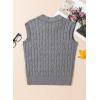 imageDokotoo VNeck Lapel Collar Cable Knit Vest Top for Women  Spring Outfits 2025Grey